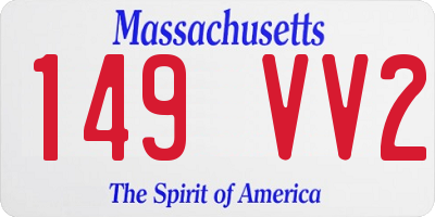 MA license plate 149VV2