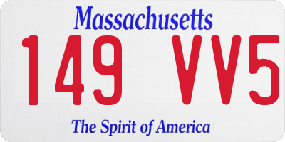 MA license plate 149VV5