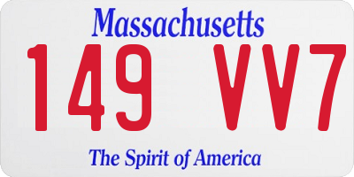 MA license plate 149VV7