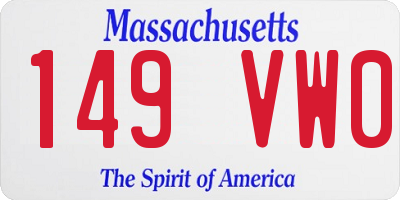 MA license plate 149VW0