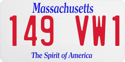 MA license plate 149VW1