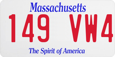MA license plate 149VW4