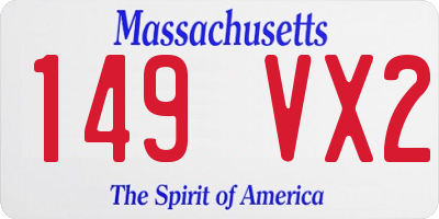 MA license plate 149VX2
