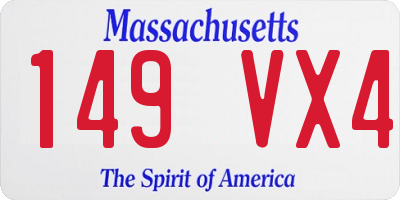MA license plate 149VX4