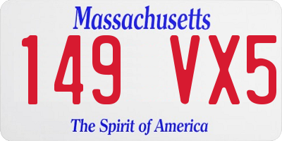 MA license plate 149VX5