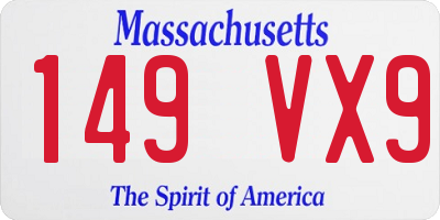 MA license plate 149VX9