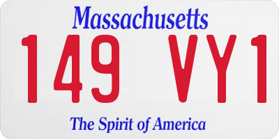 MA license plate 149VY1