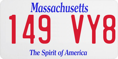 MA license plate 149VY8