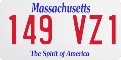 MA license plate 149VZ1