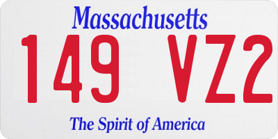 MA license plate 149VZ2