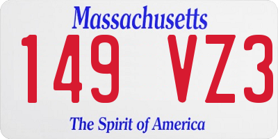 MA license plate 149VZ3