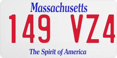 MA license plate 149VZ4