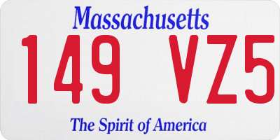 MA license plate 149VZ5
