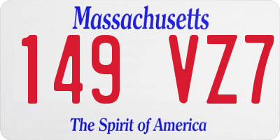 MA license plate 149VZ7