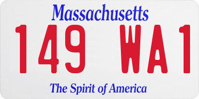 MA license plate 149WA1