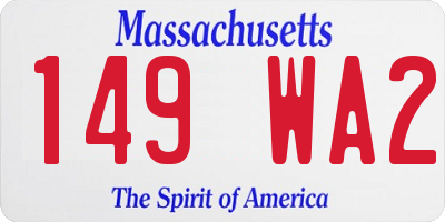 MA license plate 149WA2
