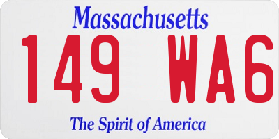 MA license plate 149WA6