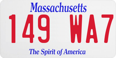 MA license plate 149WA7