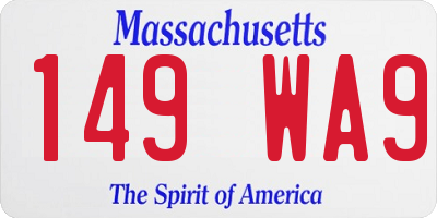 MA license plate 149WA9