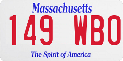 MA license plate 149WB0