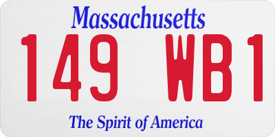 MA license plate 149WB1