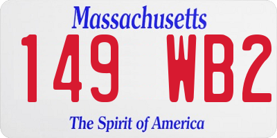 MA license plate 149WB2