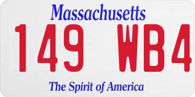 MA license plate 149WB4