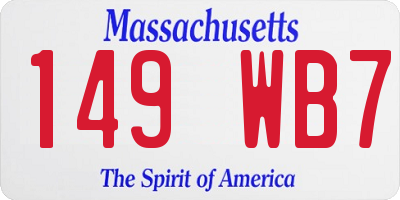 MA license plate 149WB7