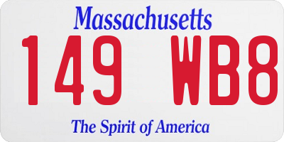 MA license plate 149WB8