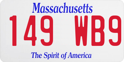 MA license plate 149WB9