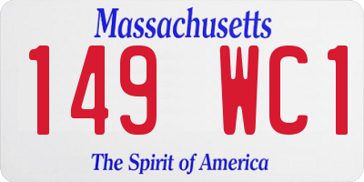 MA license plate 149WC1