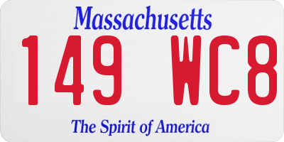 MA license plate 149WC8