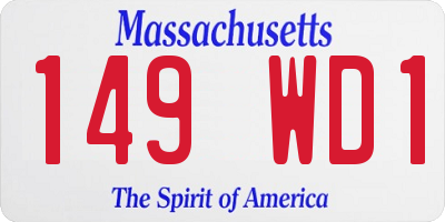 MA license plate 149WD1