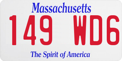 MA license plate 149WD6