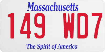 MA license plate 149WD7