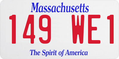 MA license plate 149WE1