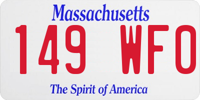 MA license plate 149WF0