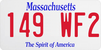 MA license plate 149WF2