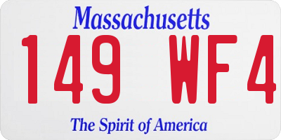 MA license plate 149WF4