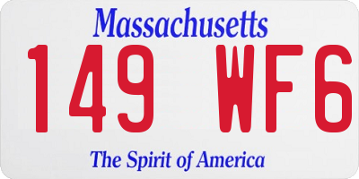 MA license plate 149WF6