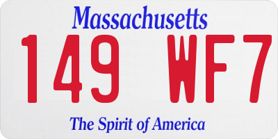 MA license plate 149WF7