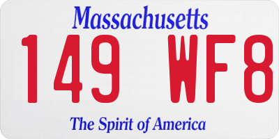 MA license plate 149WF8
