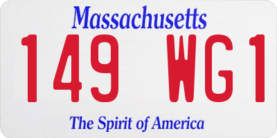 MA license plate 149WG1