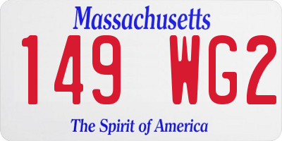 MA license plate 149WG2