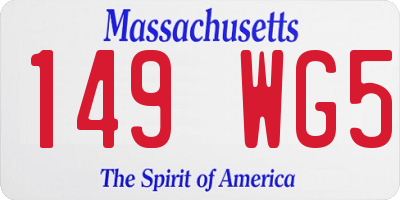 MA license plate 149WG5