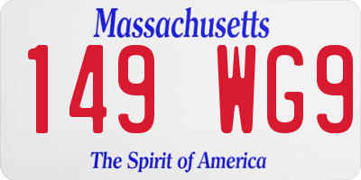 MA license plate 149WG9