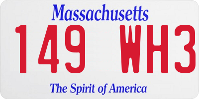 MA license plate 149WH3