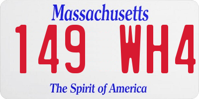 MA license plate 149WH4