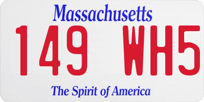 MA license plate 149WH5