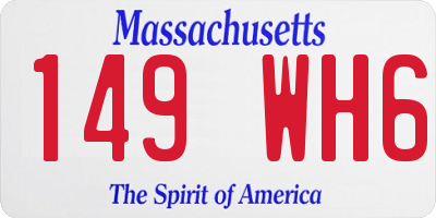 MA license plate 149WH6